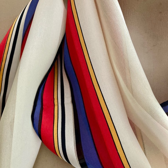 Vintage ECHO striped, long silk scarf - Picture 7 of 9